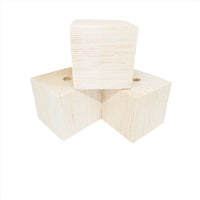 Balsa Natural 2" x 2" x 2" with 5/16" Hole (3)