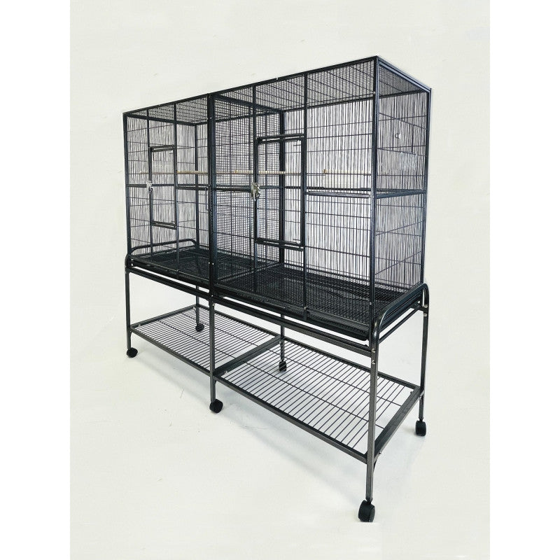 65" x 21" Large Double Flight Cage with Divider