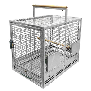 King's Cages - Powder Coated Travel Carrier - Grey/Silver